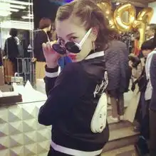  2013欧美秋装新款水原希子ockiko头像刺绣限定夹克短外套棒球服