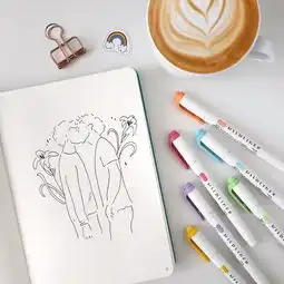  流畅线条搭配简单涂色这样的轻手绘让手账和绘本更轻松