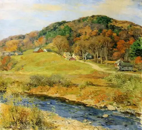  美国著名画家,威拉德梅特卡夫,风景油画作品欣赏