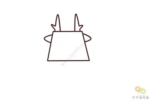  创意几何图形梯形画龙简笔画