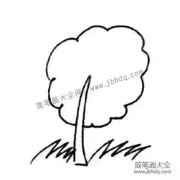  用简单线条表现事物形态大风吹弯了树木