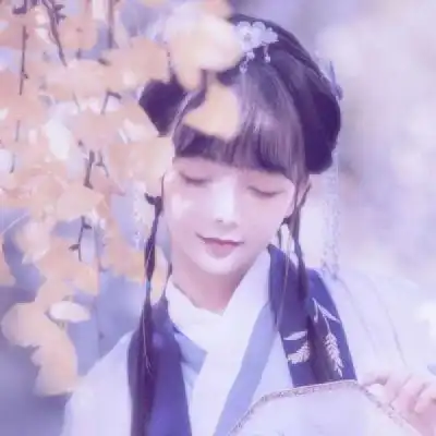 蓝色系古风头像女生
