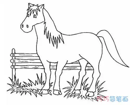 梯形动物头像简笔画属马