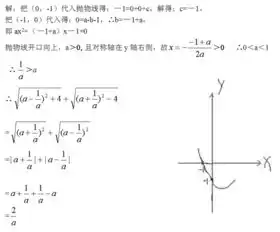  如图所示,已知二次函数yaxbxc的图像经过1,0和0,1两点,则化简代数式