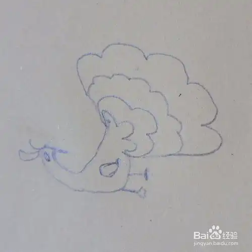 孔雀儿童简笔画