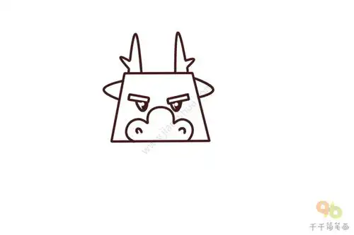  创意几何图形梯形画龙简笔画