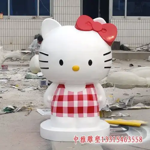  玻璃钢雕塑熊猫晋中kitty猫树脂雕塑定制厂家