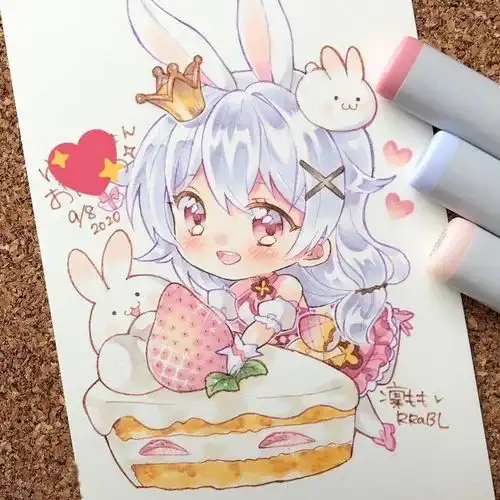  马克笔手绘画的超好的马克笔动漫手绘可爱风