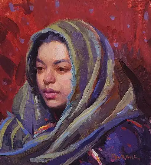  狂放的笔触和色彩柔美的肖像油画︱美国画家scottburdick绘画作品