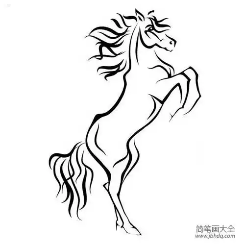  动物简笔画骏马简笔画图片