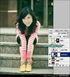  photoshop绘制青颜色柔性的人物图片
