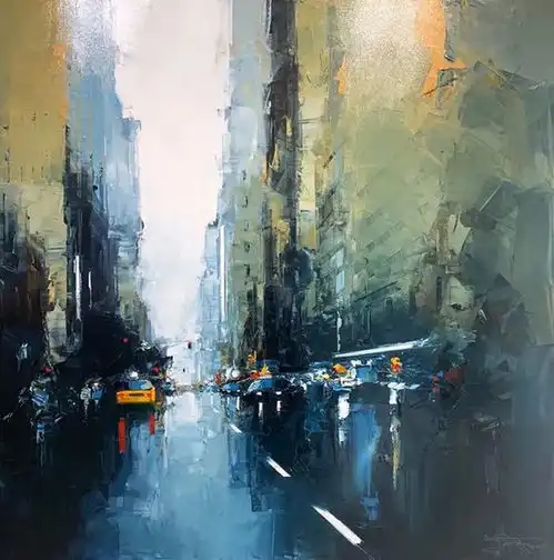  法国画家丹尼尔卡斯坦大笔触画出来的油画风景,简直太心动了