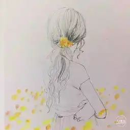  迷人的速写,极简的线条中添一抹颜色,